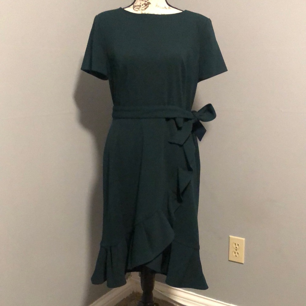Andrew Marc Elegant Dark Green Dress